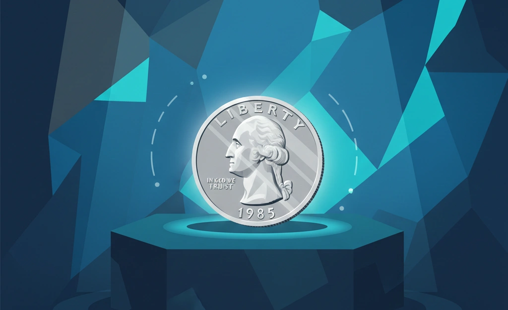 A 1985 quarter placed under soft spotlight